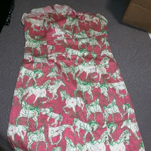 Strapless Horse Print Lilly Pulitzer Dress